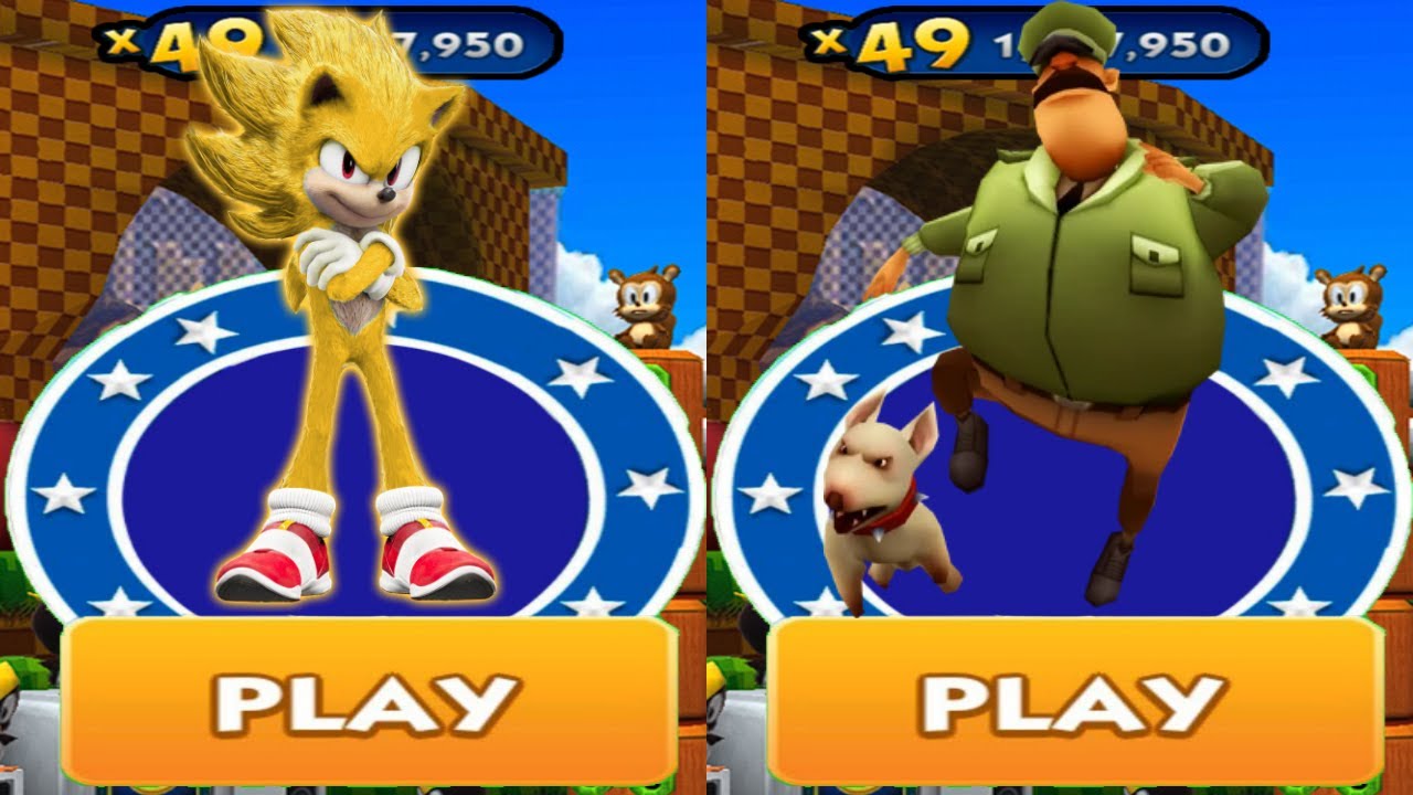 Sonic Dash vs Subway Surfers Guard and Dog Mod - Movie Super Sonic vs All Bosses Eggman Zazz Babble
