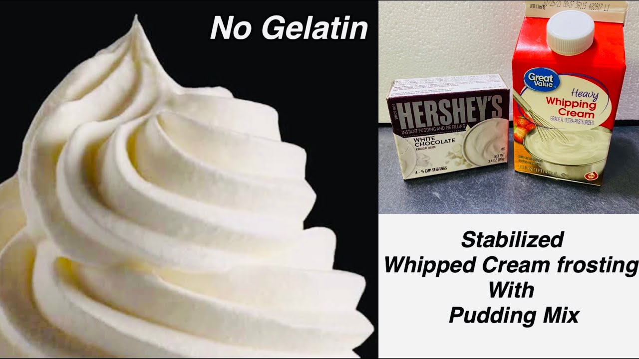 How to Make Stable Whipped Cream Frosting | Whipped Cream Frosting With Pudding Mix | No Gelatin