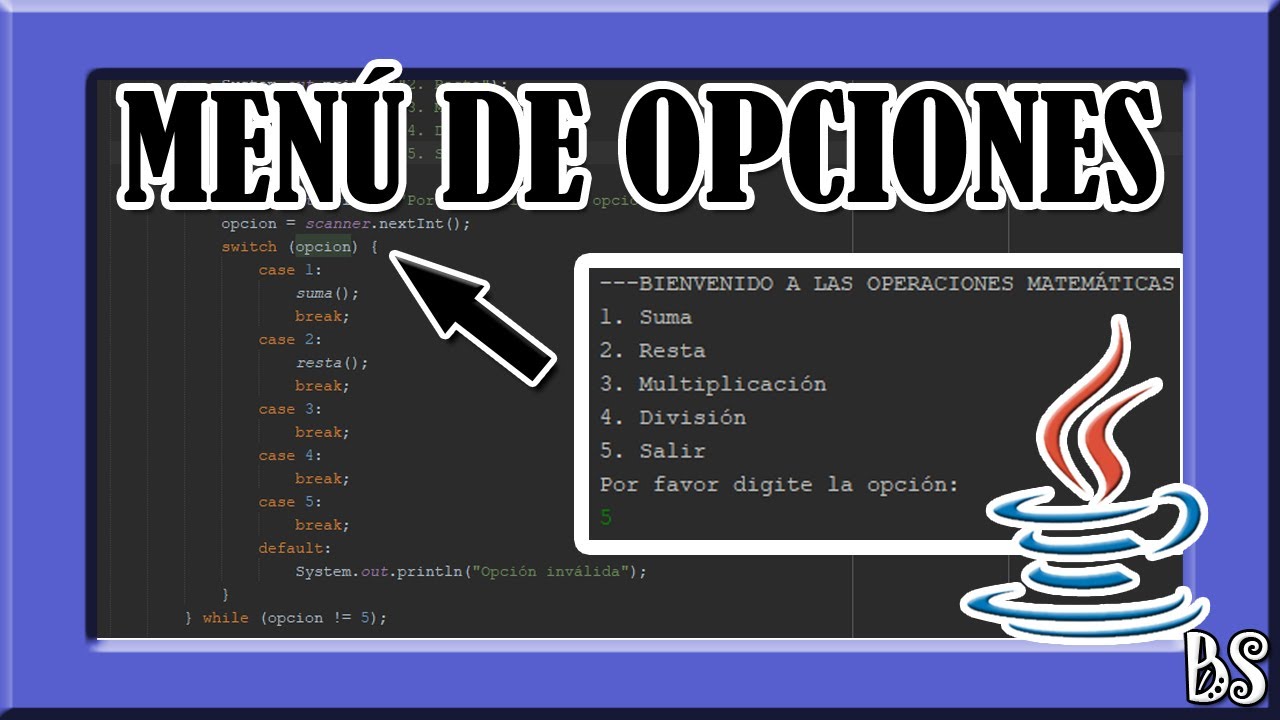 JAVA - Solución de ejercicios - Menú de Opciones
