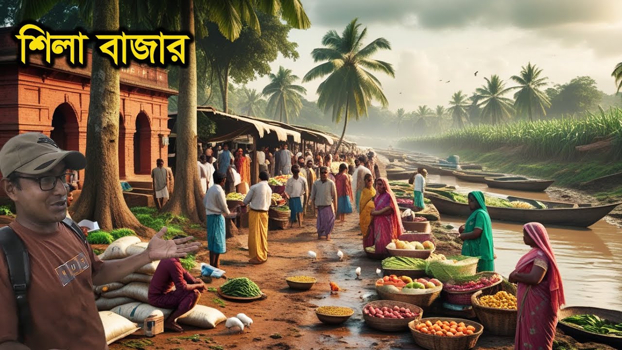 শান্ত নদীর পাড়ে বর্ষার গ্রামীণ হাট| ৩০০ বছরের শিলা বাজার| Village Market in Monsoon Bengal