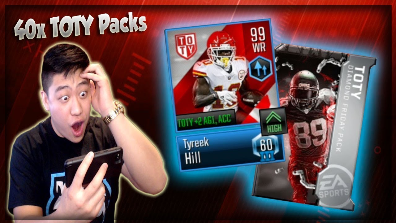 40 TOTY PACK OPENING!! MADDEN OVERDRIVE INSANE TOTY PULLS!!