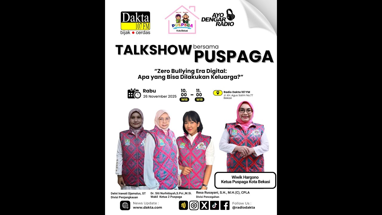 Talkshow Bersama Puspaga Kota Bekasi: Zero Bullying di Era Digital