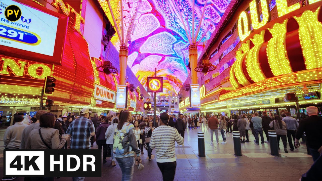 Fremont Street Las Vegas: Stunning Walking Tour! [4K HDR]