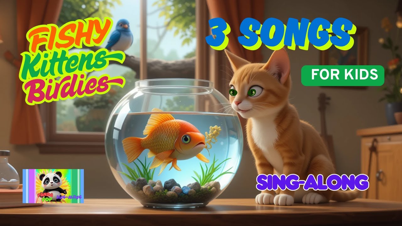 3 songs Fishy, Kitten Hop, Tweet Tweet Fishy Fishy Swim So Free🐟Action Songs for Kids 😺Birdie Song🐦