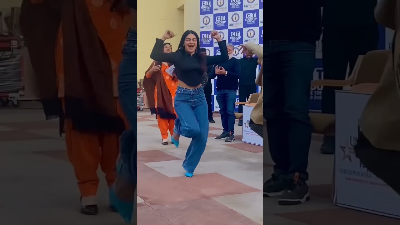 Satinder Sartaj and Neeru Bajwa dance in university #neerubajwa #satindersartaaj #kalijotta