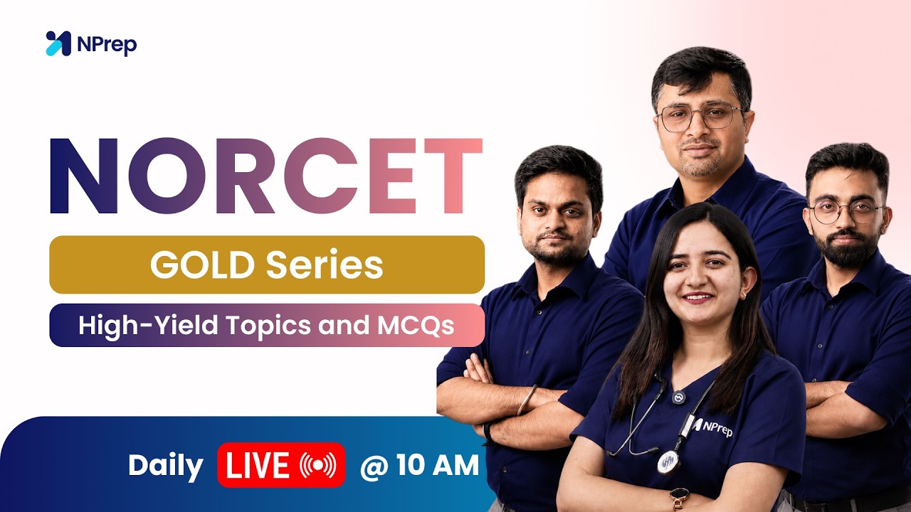 NORCET Gold Series LIVE | High Yield Topics & MCQs | AIIMS NORCET 11 Preparation 2026 | Pooja Ma'am