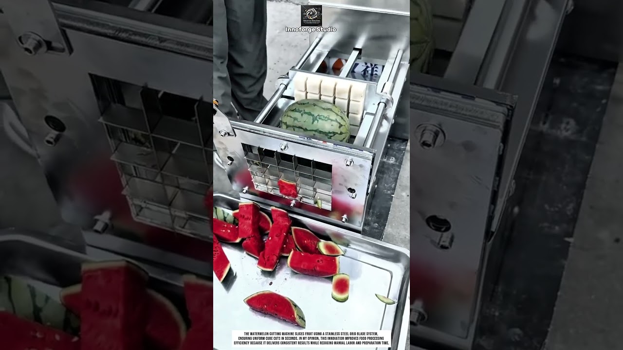 Watermelon Cutting Machine Producing Uniform Fruit Cubes
