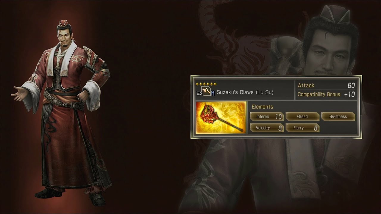 Lu Su 6th Weapon Suzaku's Claws - DW8XLCE PS3