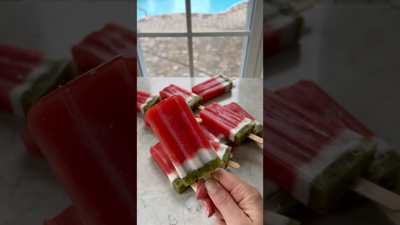 Healthy Watermelon 🍉Popsicles! (3 ingredients)