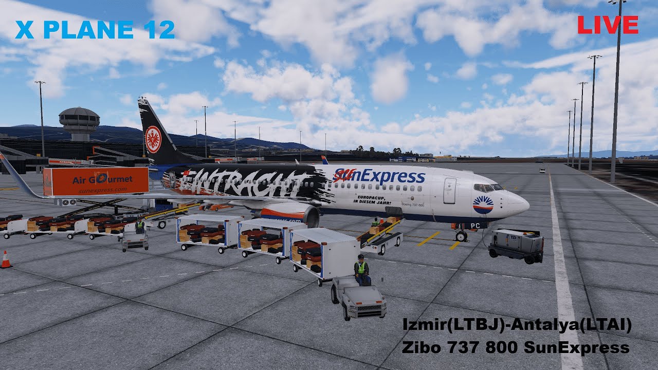 Izmir(LTBJ)-Antalya(LTAI) SunExpress Eintracht Frankfurt Boeing 738 | X Plane 12 | Flugzeug Manager