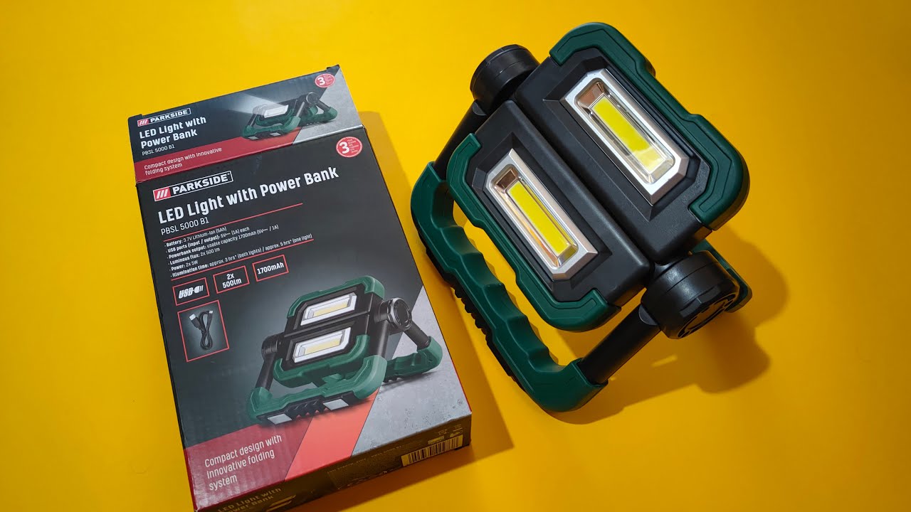 Parkside LED Light with Power Bank PBSL 5000 B1