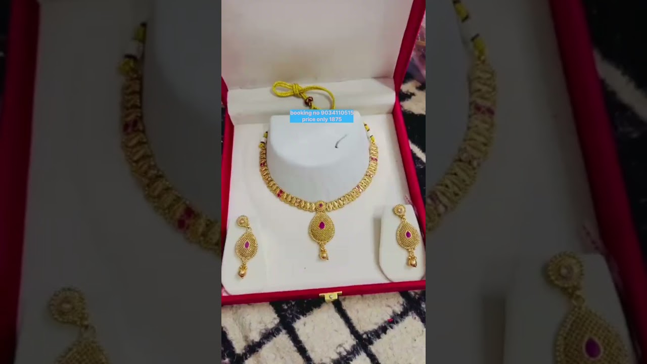 1gram gold necklace set premium quality real gold look 