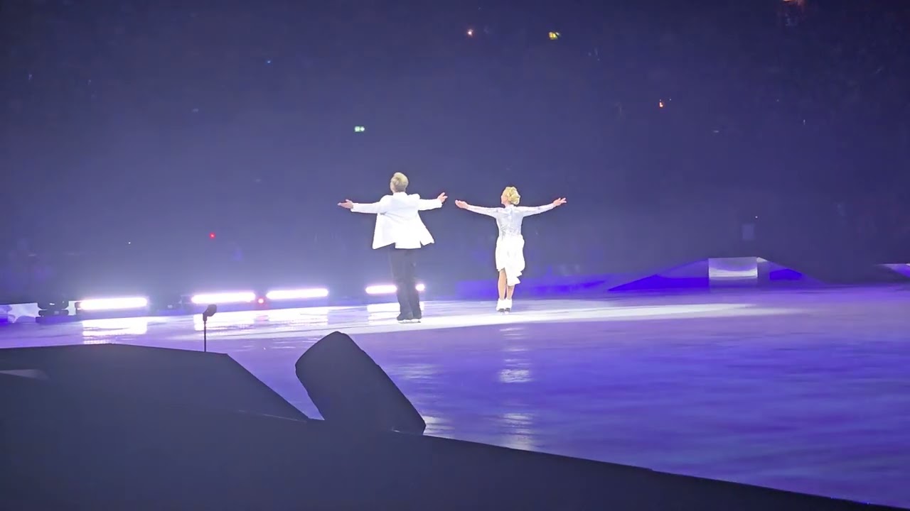 Torvill & Dean skate to Let's face the music & dance on the Our Last Dance - 50th Anniversary Tour