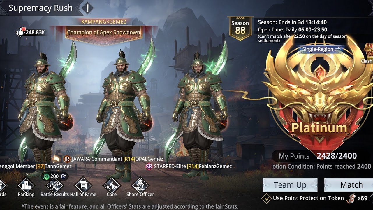 ROAD TO PLATINUM PVP SUPREMACY RUSH ( S1 夜华 ) SEASON 88 - Dynasty Legends 2