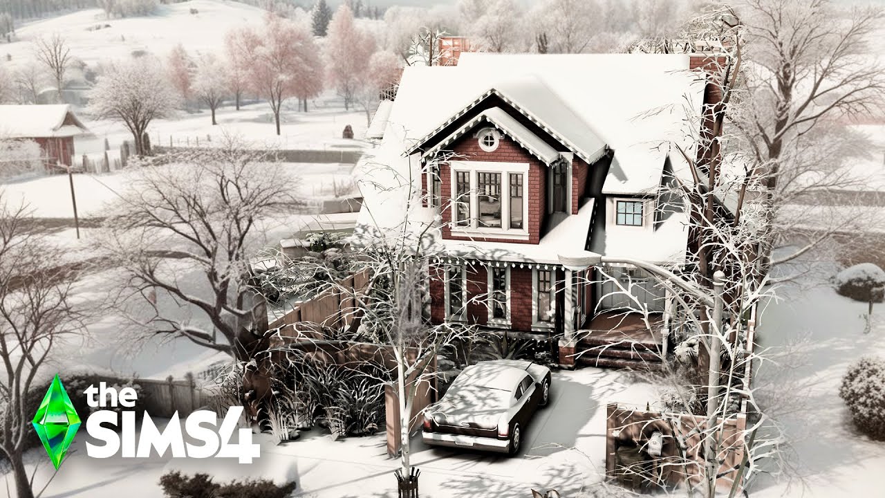 COZY FAMILY HOUSE Winter Street #4 - Relaxing Speed Build - ASMR | The Sims 4 - no cc.