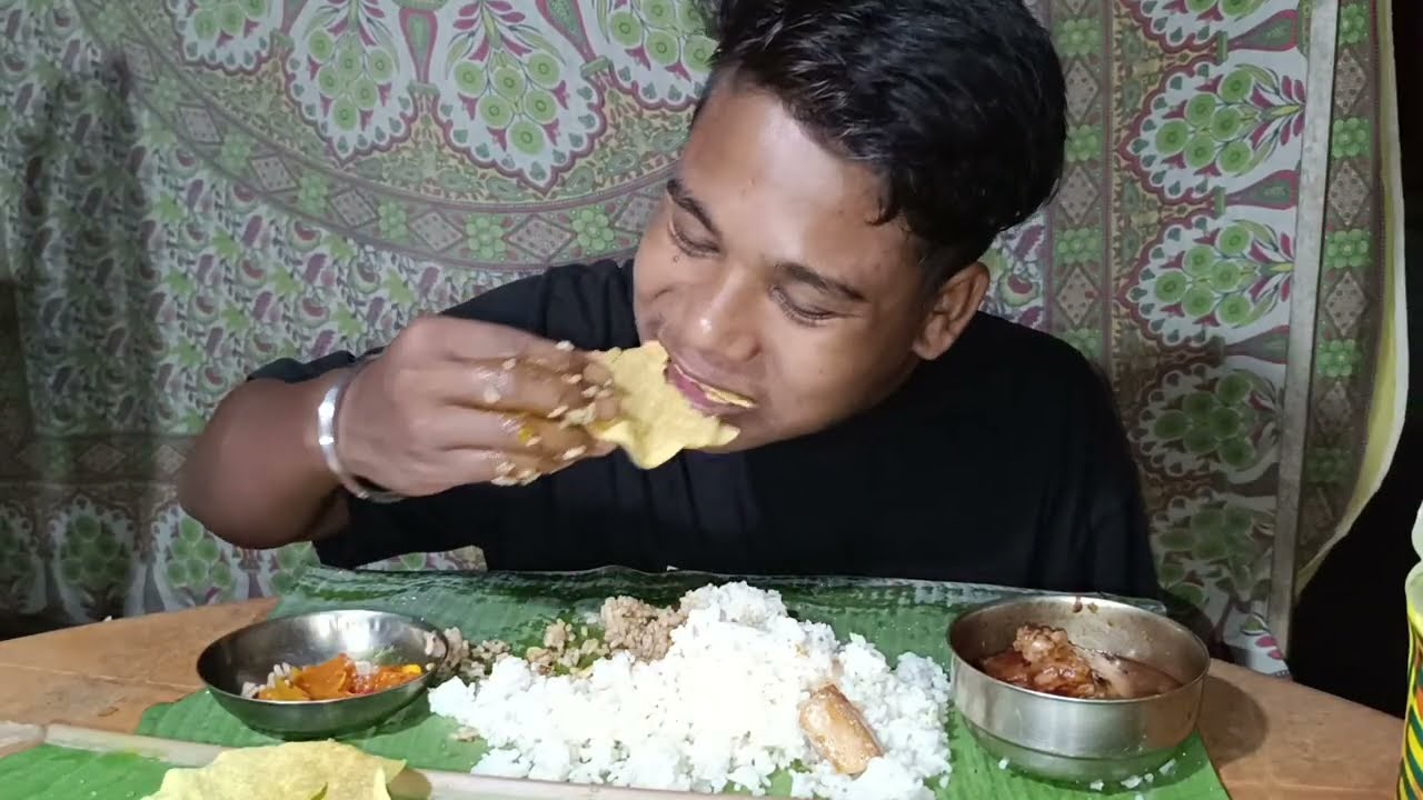 Local pork And Rice And tomato।Food Video Tribe boys 