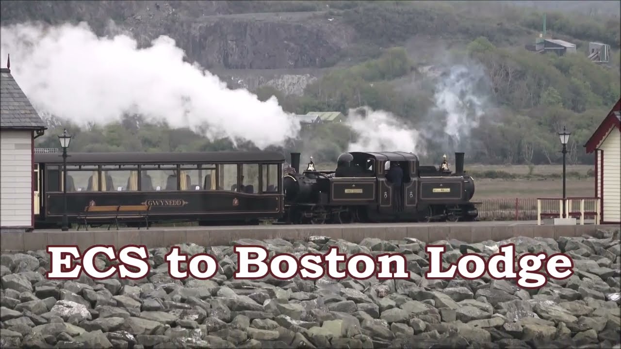 RD26900vid.  Empty Carriages returning to Boston Lodge.