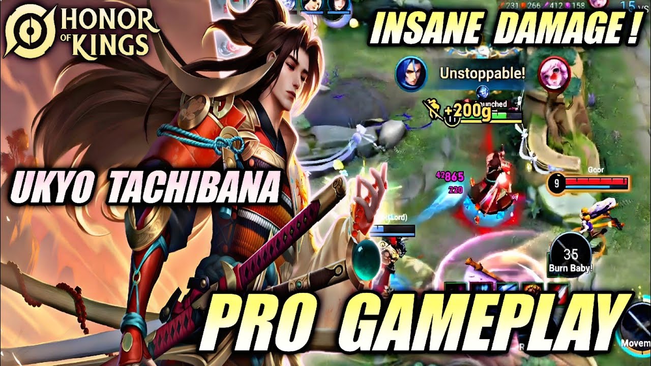 HOK : UKYO TACHIBANA PRO GAMEPLAY TECHNIQUE 💯% UNSTOPPABLE! | BLESSED SKIN