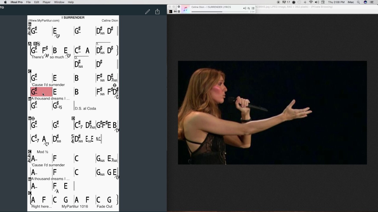 I Surrender Chords at MyPartitur