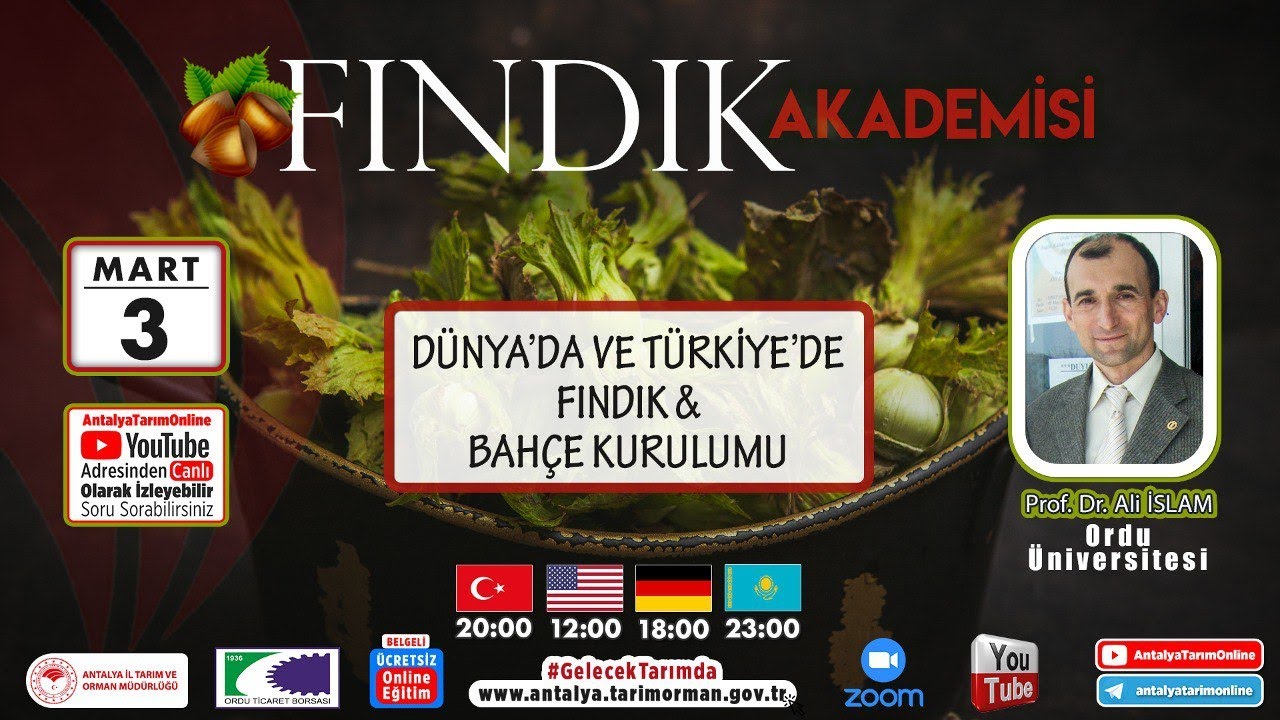 FINDIK AKADEMİSİ-1 DÜNYADA VE TÜRKİYE'DE FINDIK VE BAHÇE KURULUMU PROF. DR. ALİ İSLAM