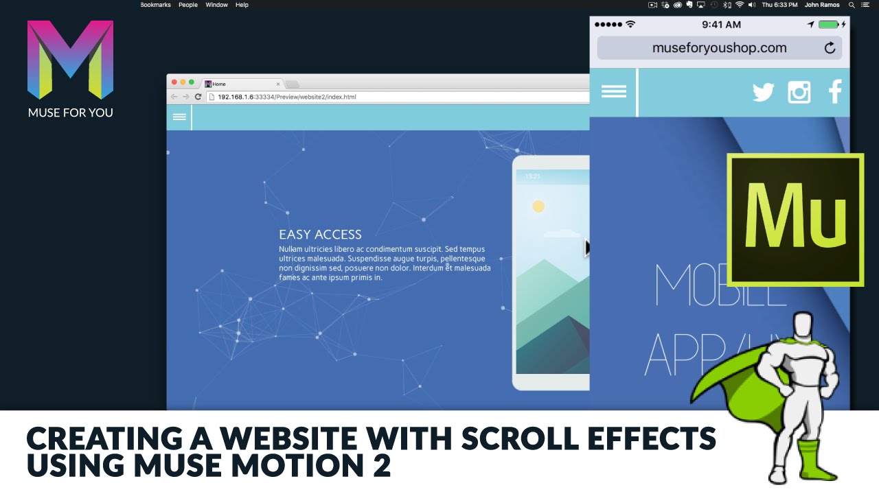 Creating a Website with Scroll Effects using Muse Motion 2 | GSAP | Adobe Muse | Muse For You