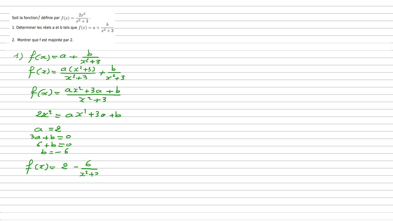 Majoration d'une fonction (1ere maths spé)