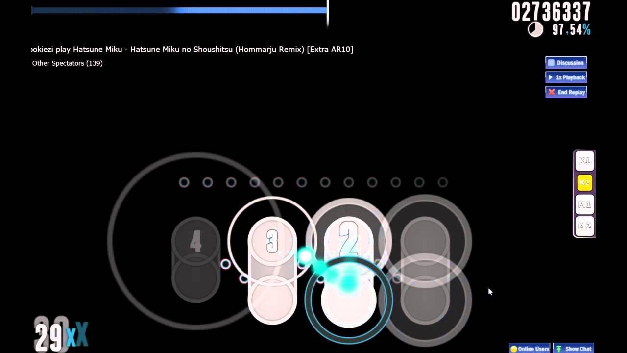 osu! Cookiezi - Hatsune Miku - Hatsune Miku no Shoushitsu (Hommarju Remix) [Extra AR10]