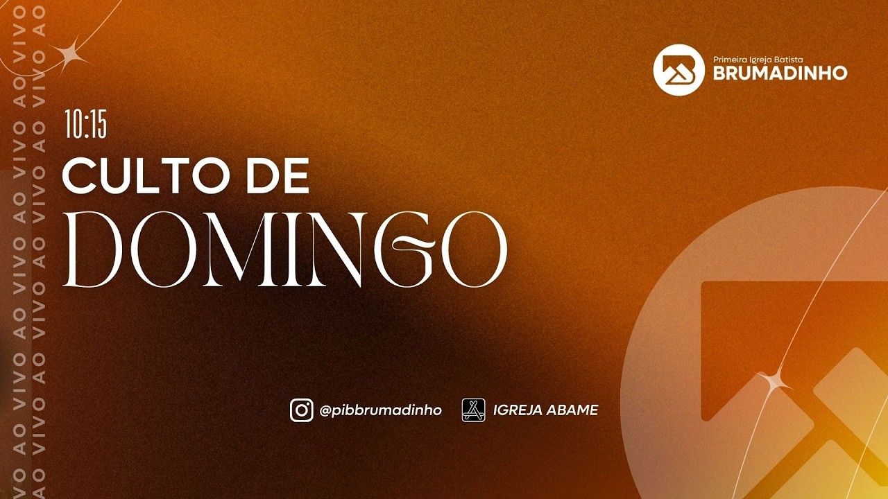 CULTO DA MANHÃ 08/02  -  10H15 | Pr. GABRIEL AUGUSTO  | PIB BRUMADINHO | PIBB