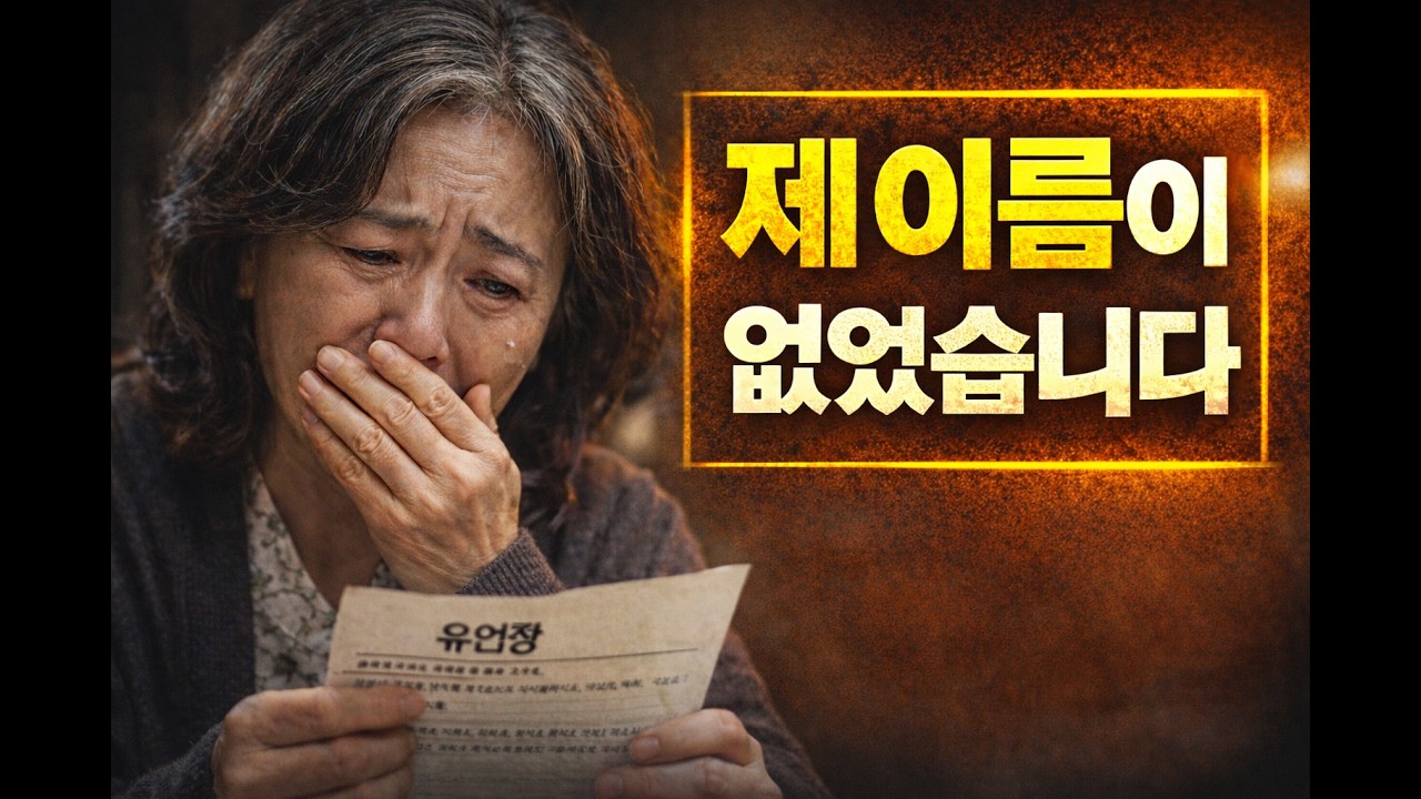 유언장을 열었습니다.  후처 몫: 0원