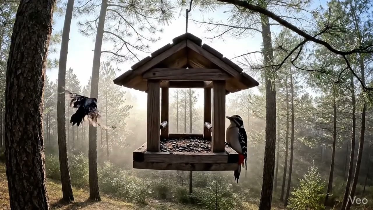 Downy Woodpeckers at the Bird Feeder Meditation: Study #77