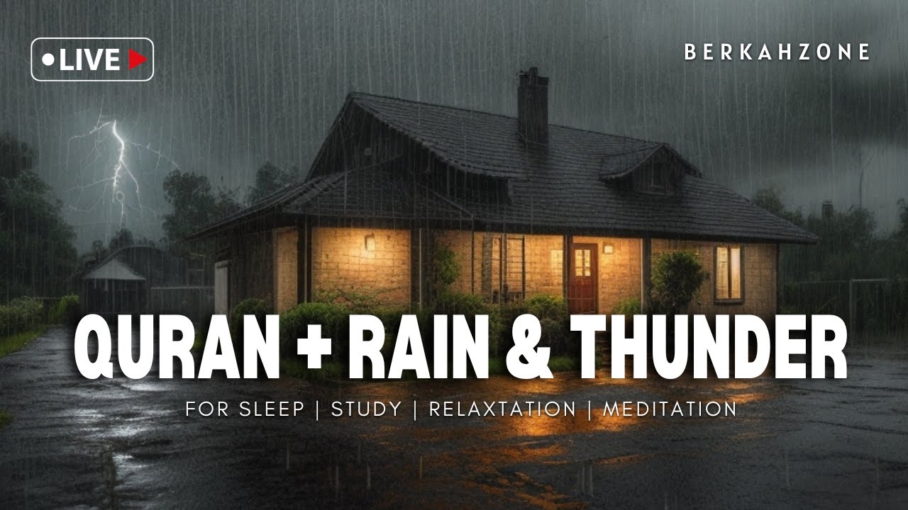 Quran with rain & thunder sounds!! Mesmerizing Quran feel nature | Surah Mulk | Quran Lofi Themed