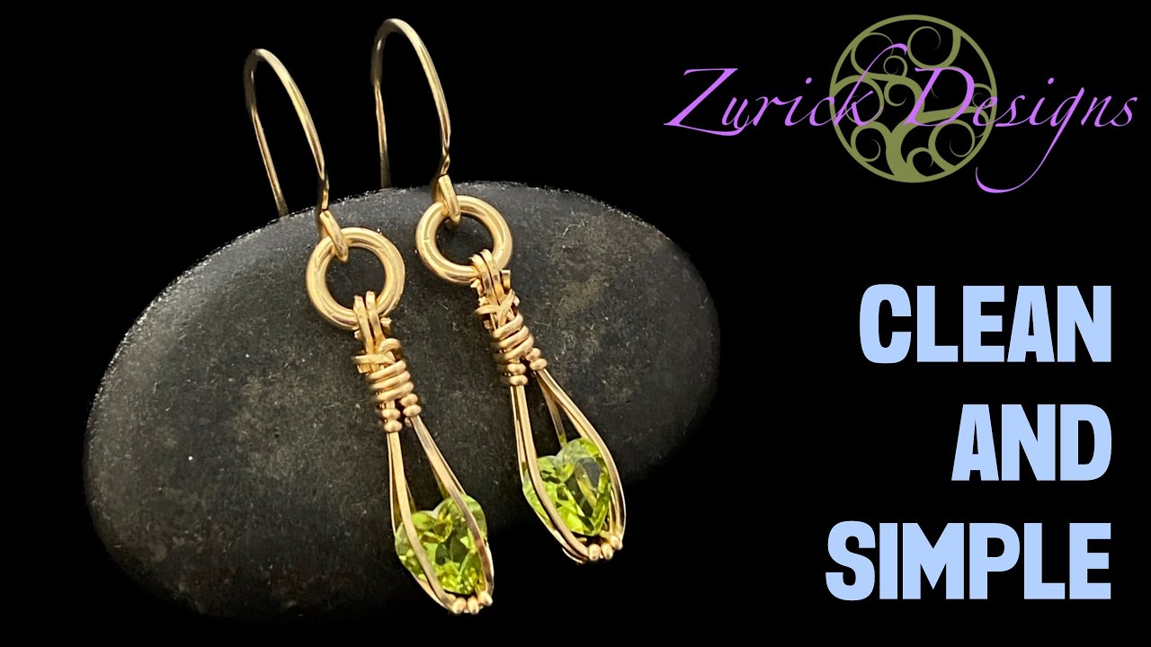 How To Wire Wrap Small Faceted Stones Into Simple Dangle Earrings!