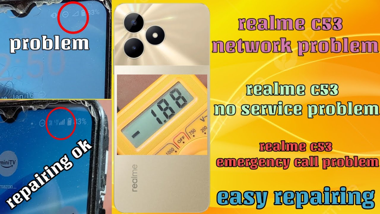 HowTo Realme C53 network problem/Realme C53 no service/emergency call problem water damage easy Work