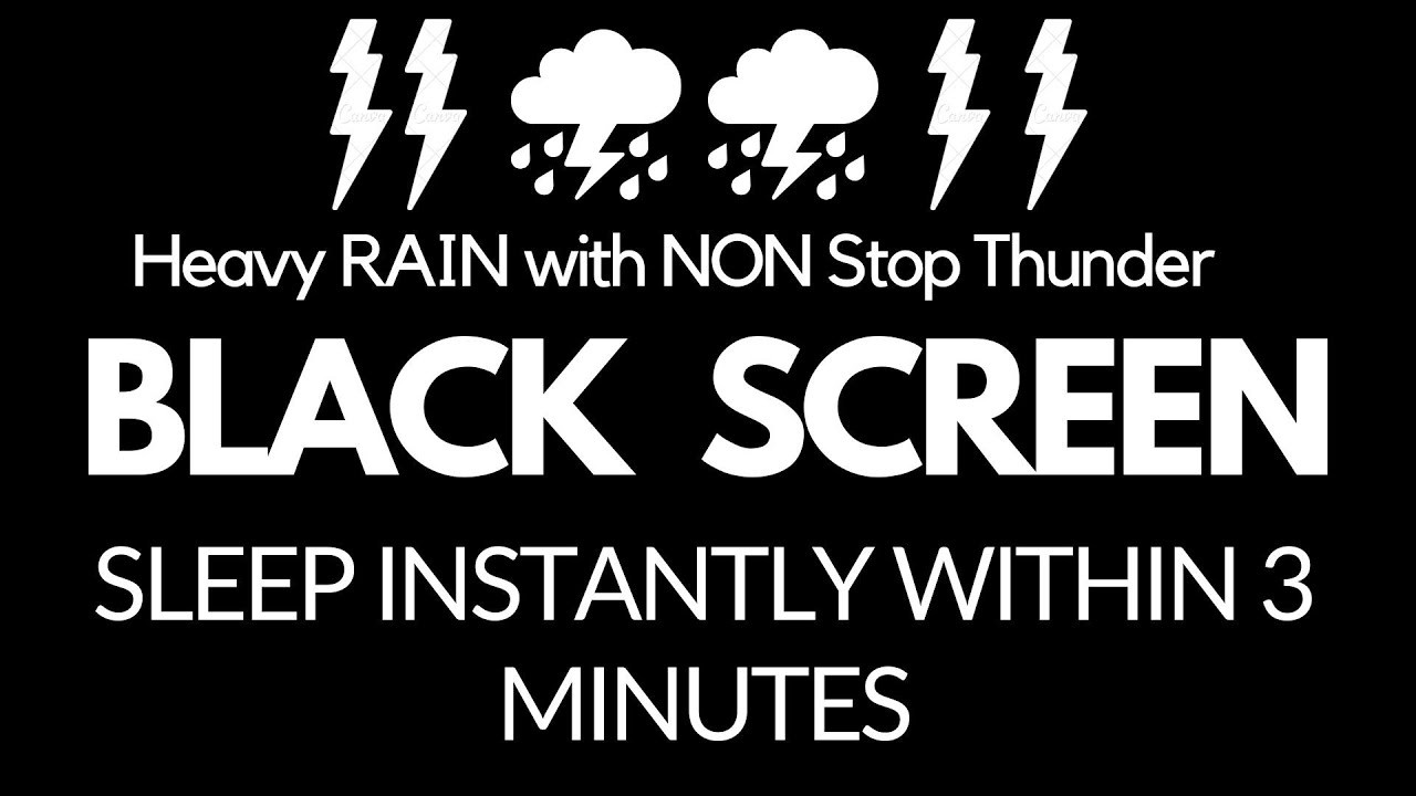 Soft Rainfall 1 HOURS Rain Sounds for Sleeping - Dark Screen to Calm Your Mind, Rest, Deep Work