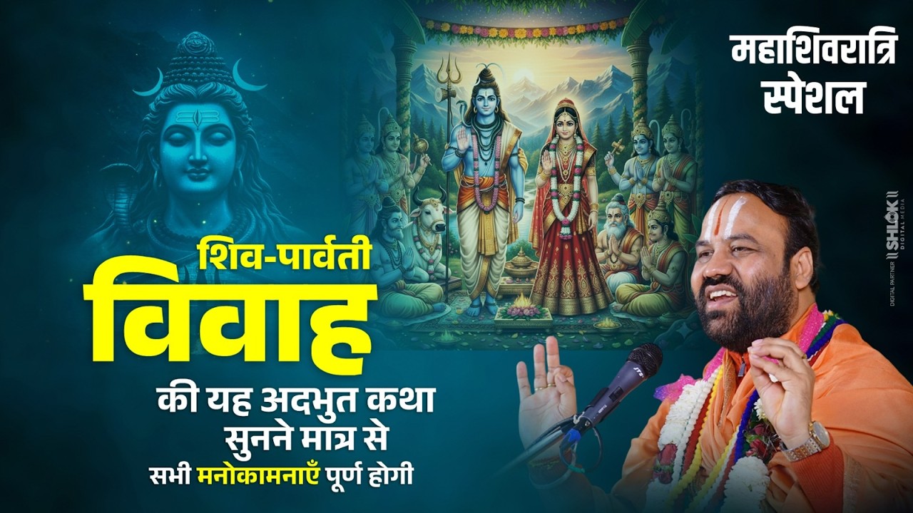 महाशिवरात्रि स्पेशल - शिव - पार्वती विवाह की अद्भुत कथा ! By Shri Ratnesh Ji Maharaj #shiv #parvati
