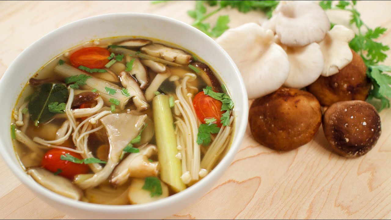 Mushroom Tom Yum Recipe (veg) ต้มยำเห็ด - Hot Thai Kitchen!