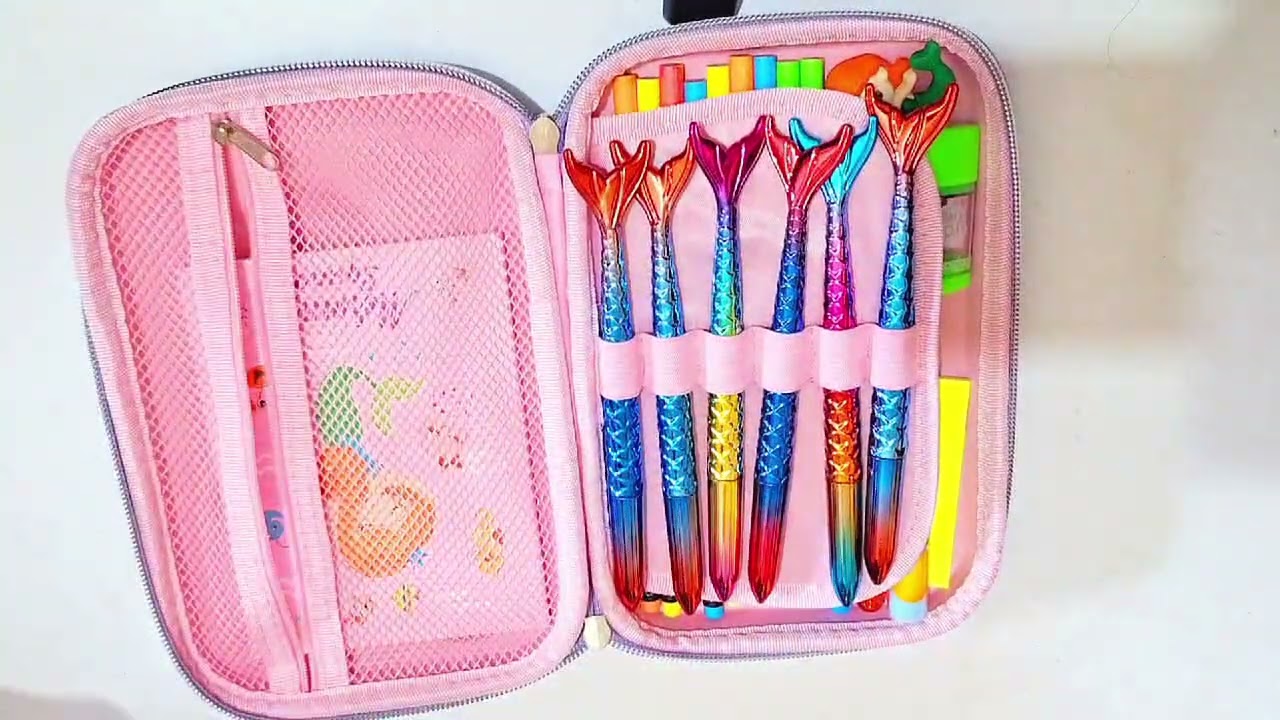 #asmr filling my mermaid case with beautiful stationery items 🌟💗