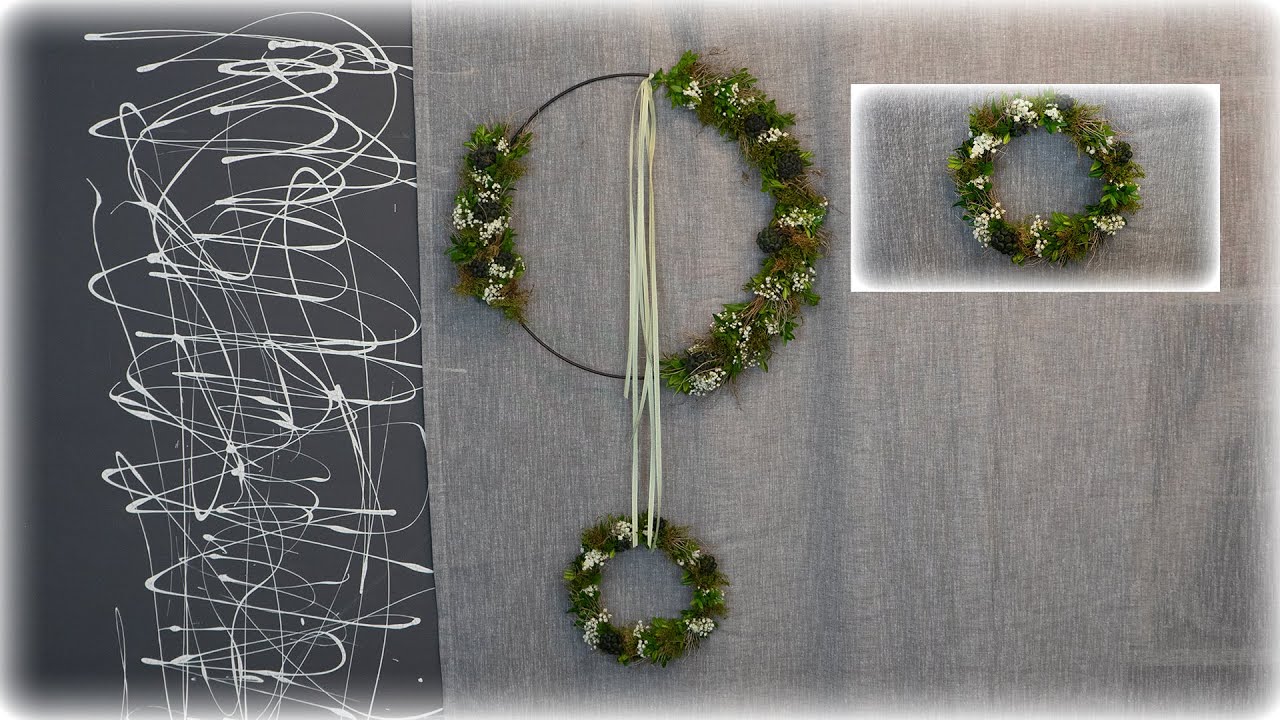 Türschmuck | Kränzchen wickeln mit Naturmaterial | Blumen und Dekoration