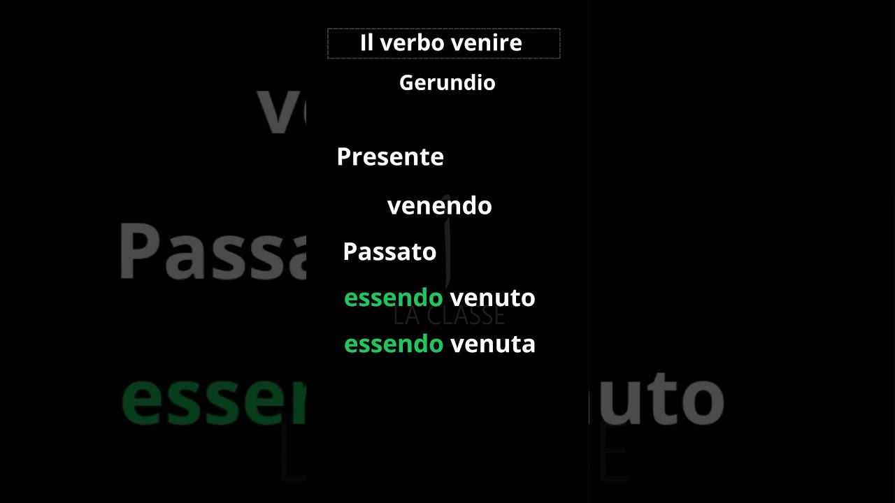 Il verbo venire - Gerundio
