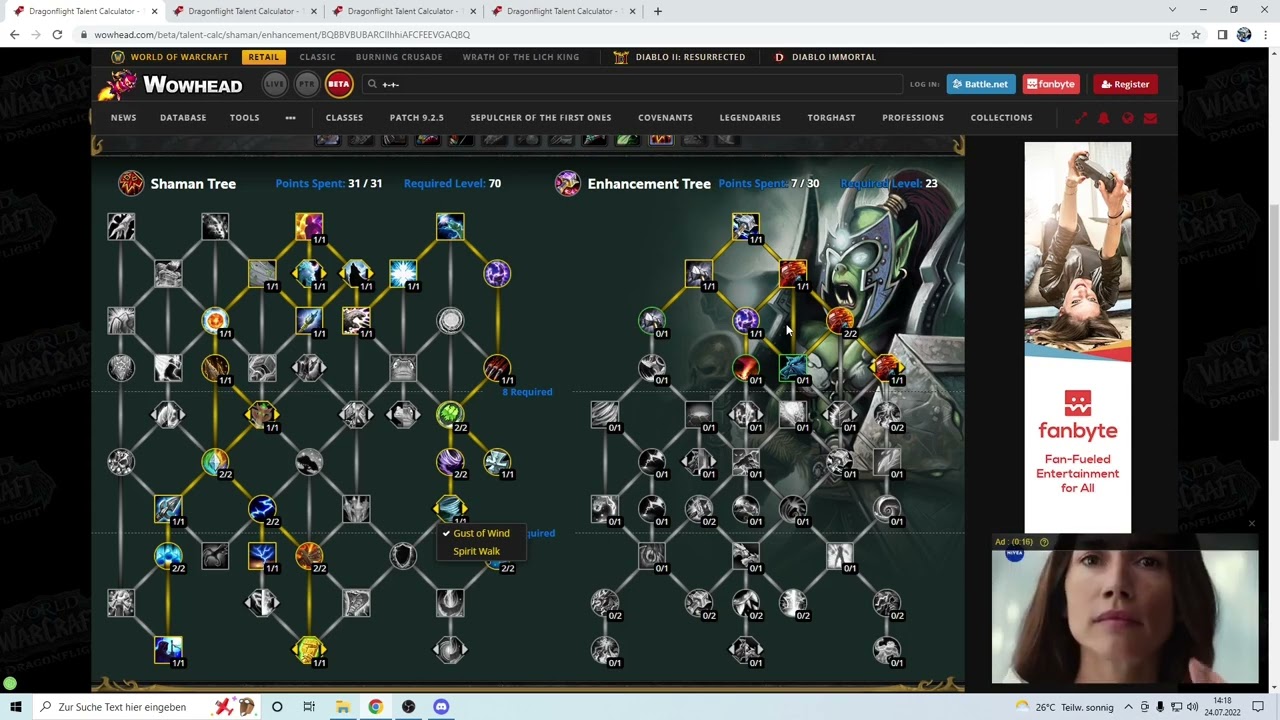 [GER] 10.0 WoW Dragonflight Alpha - Verst&auml;rker  Schamane Talentbaum - PvE Talk