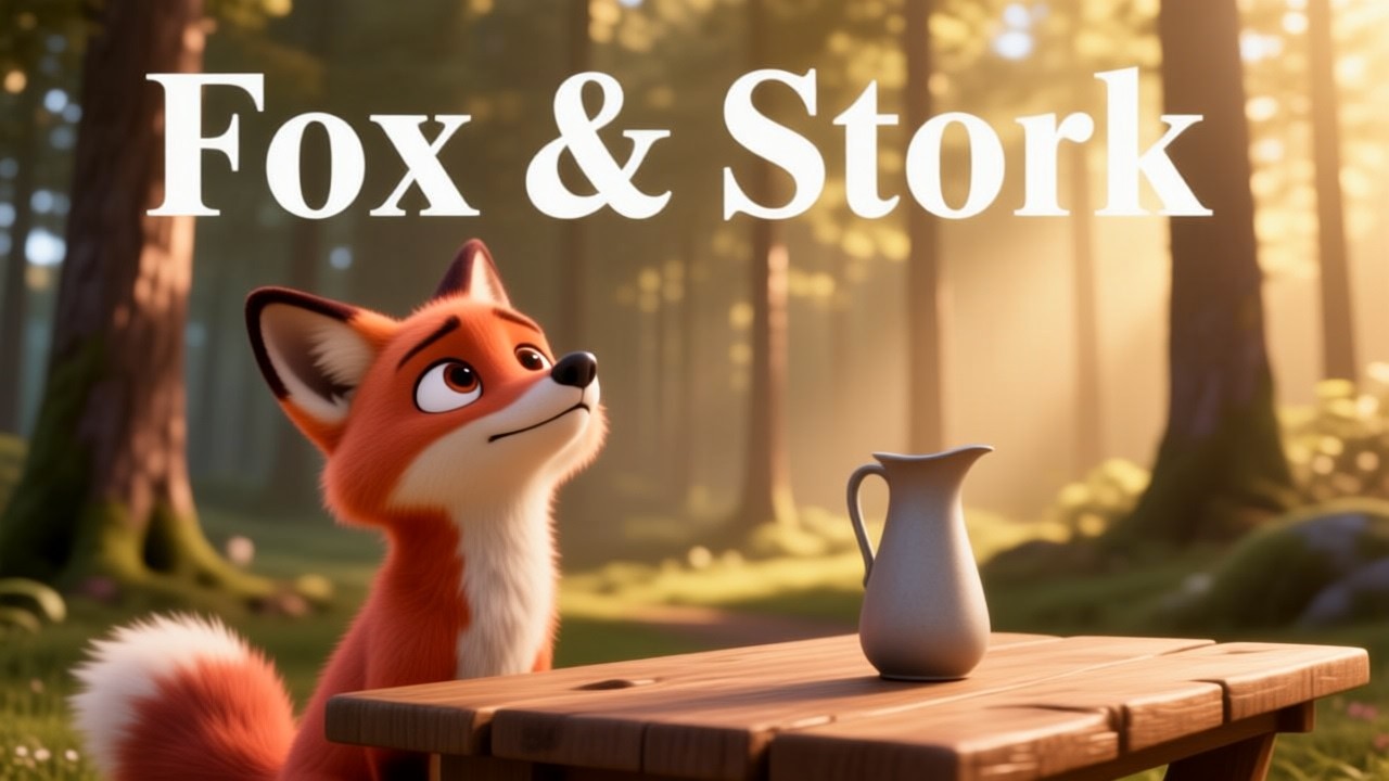 Fox & Stork | Kids Bedtime Stories | Learning English with Stories | Tiny Adventures