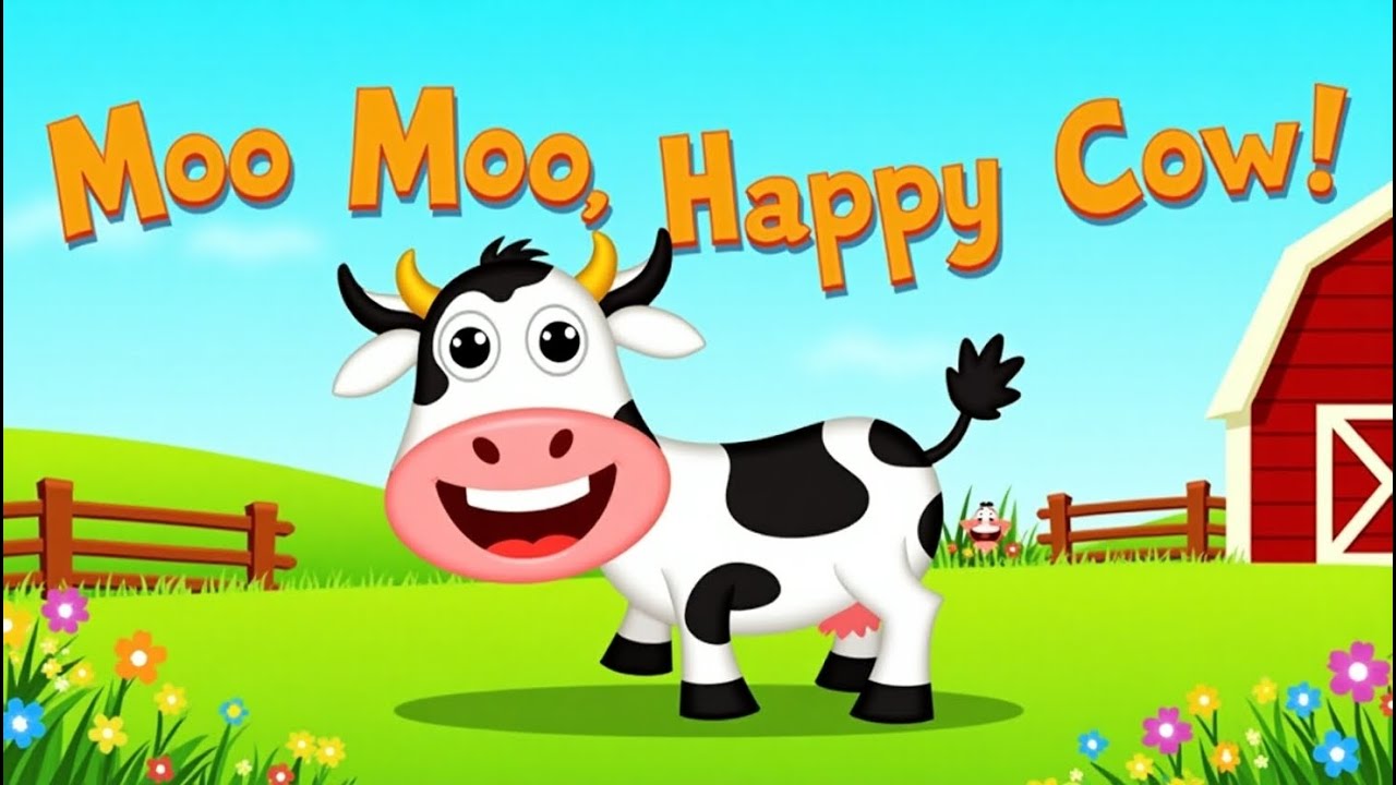 Moo Moo, Happy Cow! | Animals funy song  