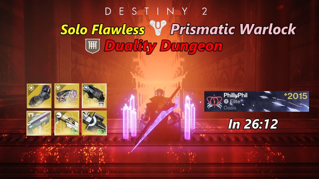 Duality Solo Flawless, Prismatic Warlock in 26:12 (Destiny 2, The Final Shape)