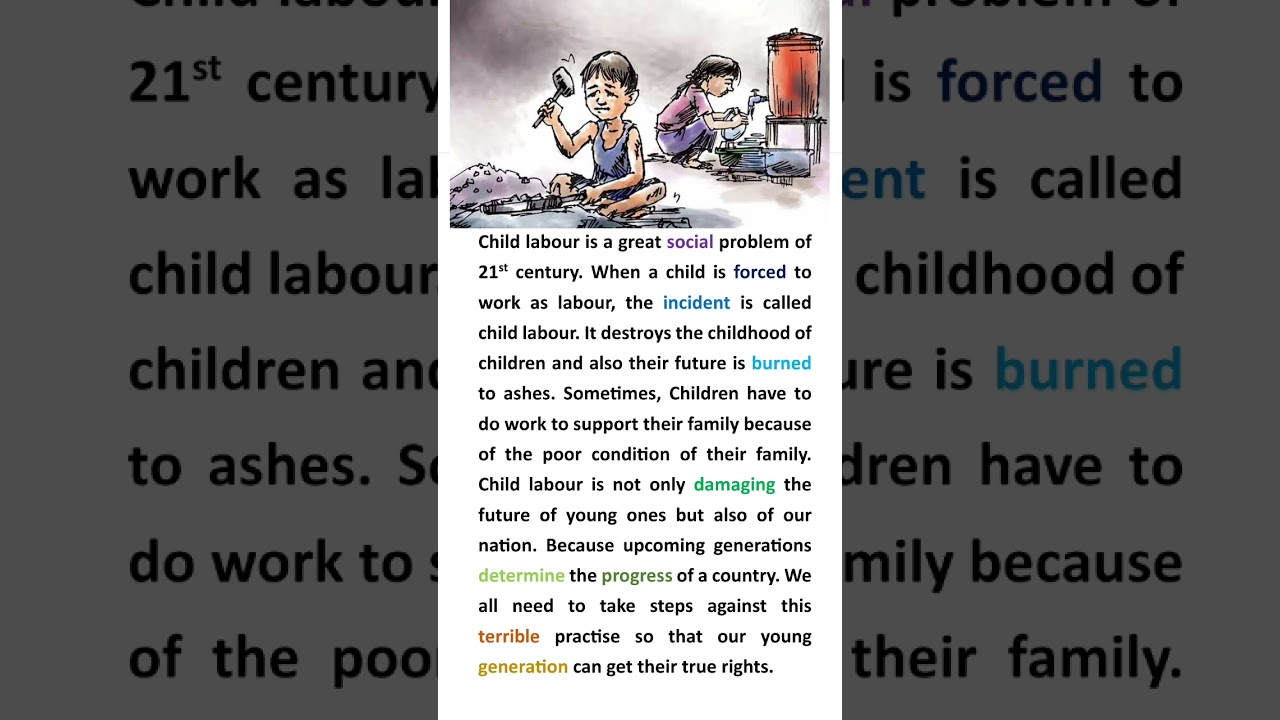 Child Labour// Paragraph Writing