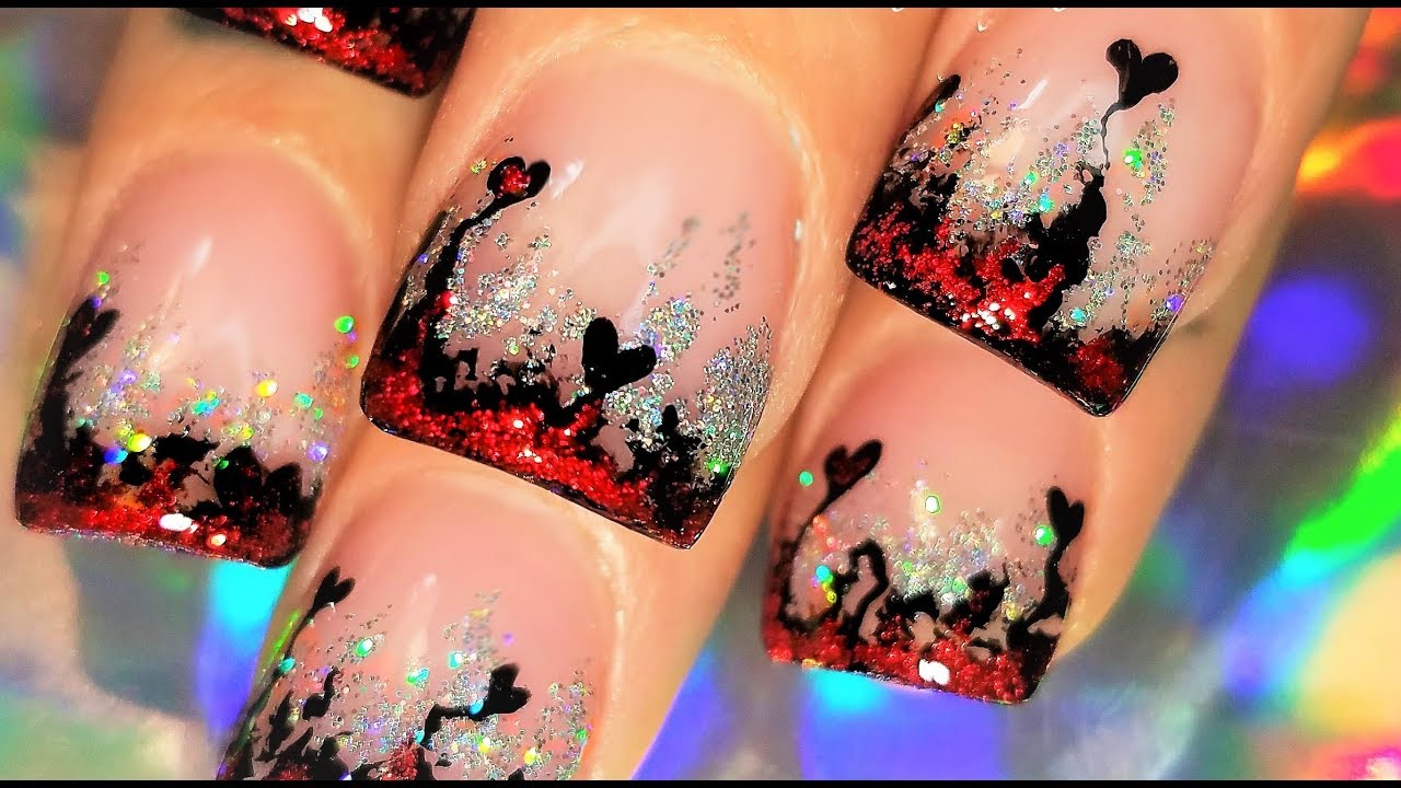Red Hot Lava Heart Nails! Valentine's Day Nail Art Design Tutorial 2018