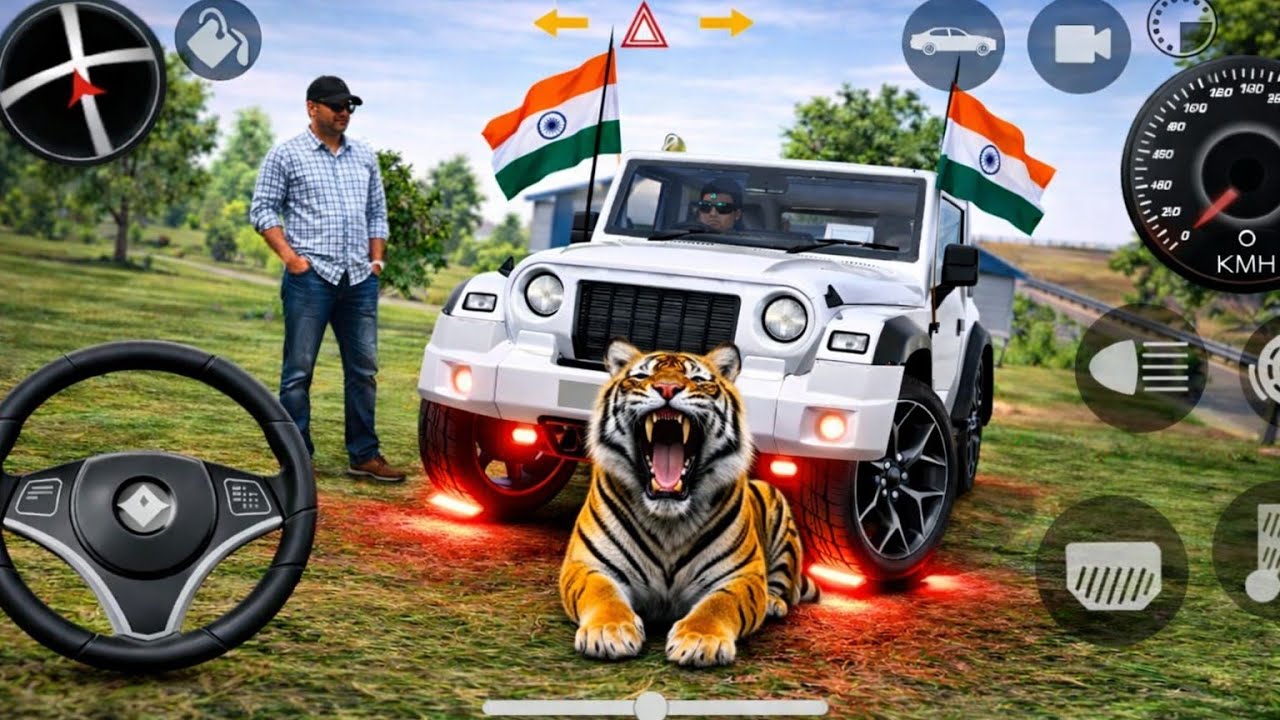 Dollar (Song) Modified Mahindra White 🤍 Thar👿 || Indian Cars Simulator 3D || Android Gameplay 