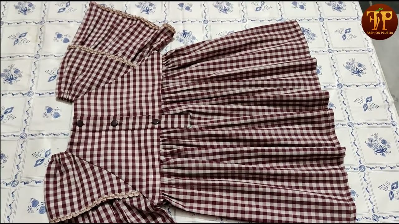 Ruffle sleeves Baby frock cutting and stitching