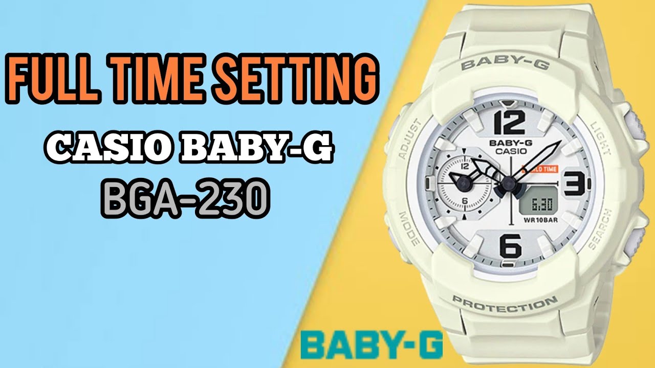 How To Set Time on G-Shock Baby-G BGA-230 Digital Watch | Watch Repair Channel