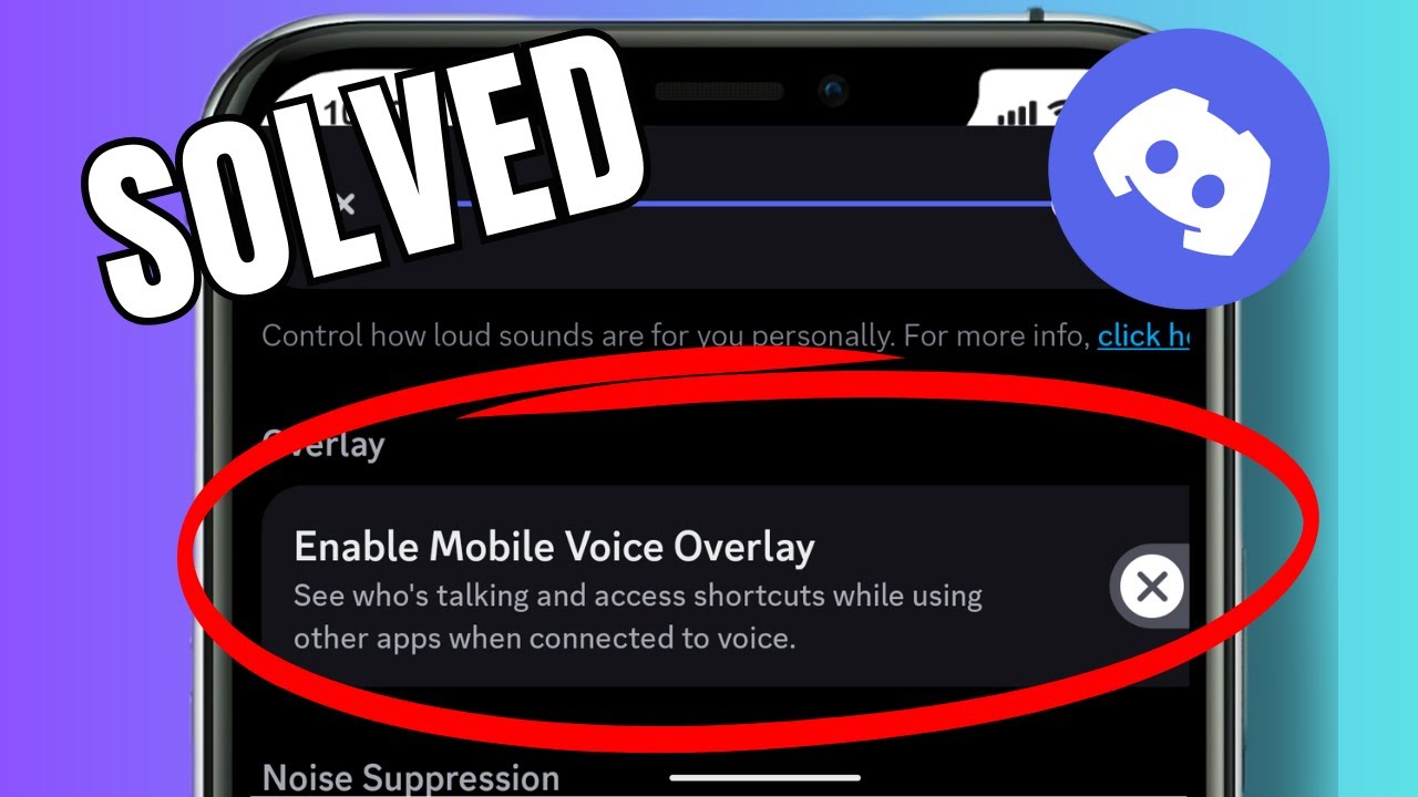How to turn on the mobile voice overlay feature in Discord?