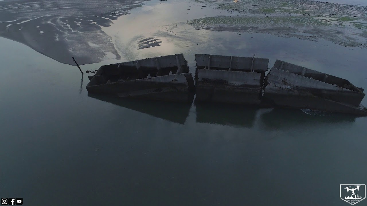 World War Two, D-Day Mulberry Harbour, Langstone By Drone 4K